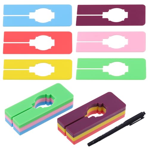 Keadic 31 Stück Rechteckige Kleiderschrank Rack Größe Dividers, 6 Farben Blank Hanging Labels Closet Separators Garment Organizer Hanger Markers für Home Clothing Store