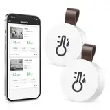 Brifit Mini Thermometer Hygrometer, Bluetooth Thermometer Hygrometer mit APP & Datenspeicherung, Digital Temperatur Feuchtigkeitssensor für Haus, Büro, Gewächshaus, Weinkeller, 2 Pack