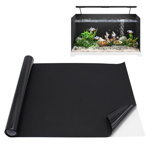 SEMGABO Aquarium Rückwandfolie Schwarz Statisch Haftender, 40x200cm Aquarium Hintergrund Generisch, Aquarium Hintergrundfolie, Aquarium-Aufkleber-Hintergrund für Aquarien
