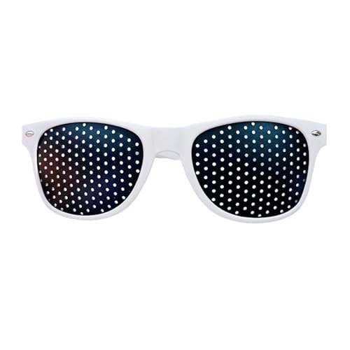 Rasterbrille Antspannung,Weiß Lochbrille Augentrainer,Pinhole Glasses,Rasterbrille Augentraining,Lochbrille für Augentraining Original,lochbrille für Augentraining,Augentraining Brille Korrekturbrille