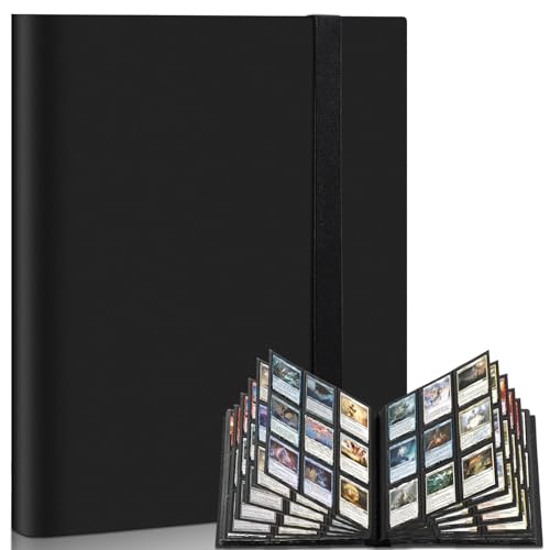 Mlikero Sammelalbum Karten, 360 Seitentaschen groß Sammelkarten Album, Sammelheft Sammelkarten Ordner Geschenk für Karten Sammler und Kinder Geburtstag (Schwarz)