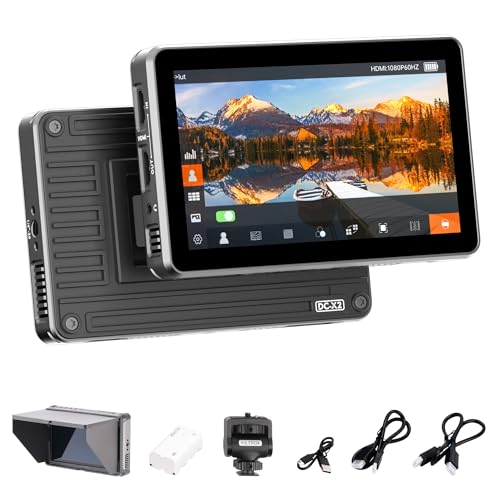 VILTROX DC-X2 Kamera Field Monitor 2000Nits 6-Zoll Touchscreen DSLR Kamera Monitor mit 1920x1080 IPS 4K HDMI Loop In/Out 3D LUTs Waveform Video Peaking Fokus Assist Akku und Sonnenblende