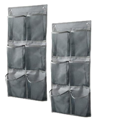 2 Stück Organizer über der Tür für Schuhe,mit Haken,Über die Tür Schuhe Organizer,mit 6 Taschen,Schuhaufbewahrung Hängend Platzsparend,Shoe Storage Organizer,für Schlafzimmer Wohnzimmer Badezimmer