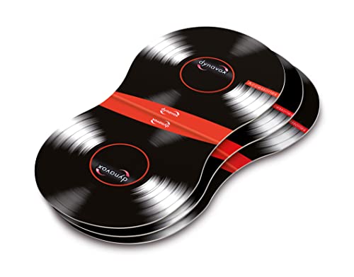 Dynavox Schallplatten-Halter, Greifhilfe zum Auflegen und Halten von Vinyl-Schallplatten, 4er-Set aus Karton mit Filz-Innenseite in Schwarz
