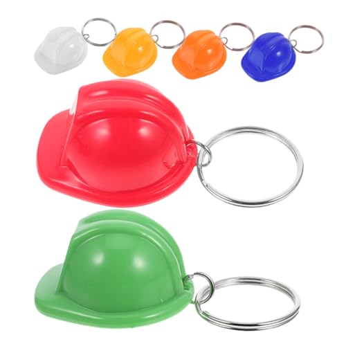 Generisch 6 Stück Mini Bauhelm Schlüsselanhänger für Partygeschenke Praktische Anhänger für Bau Themenfeiern Kreative für Ingenieure und Bau Enthusiasten Farbenfrohe Schlüsselanhänger