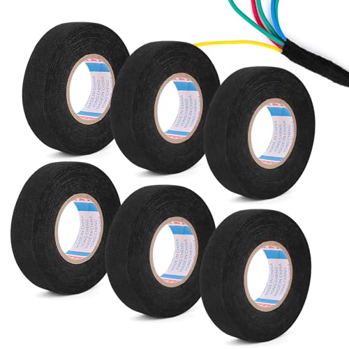 6PCS Car Kfz Gewebeband,Klebeband Kabelbaum,Stoffauto Filzband,Selbstklebendes Textilband,Panzerklebeband KabelbäUme Elektriker Band,Auto Kabelbaum Filzband zum Reparatur Autos&Wickelkabeln Verwendet