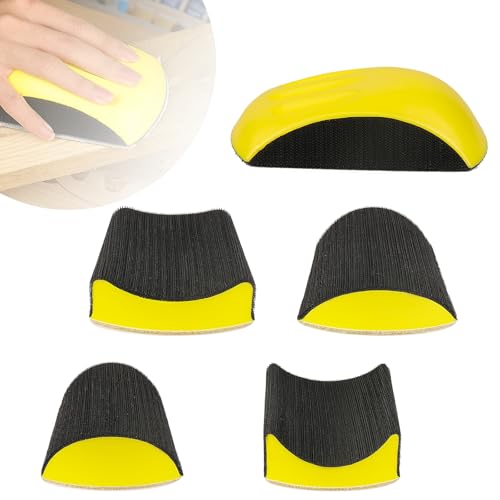 MOGRQAP 5 Stück 5 Zoll Manueller Schleifklotz, Handschleifer Schleifblock Set für Holzpolieren und Feinschleifen Handschleifblock