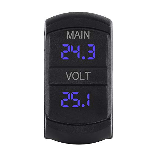 Auto Dual Voltmeter, Auto DC 10V-60V Blaue LED Digital Dual Voltmeter Universal für Pickup RV ATV Batterie