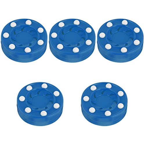 CLISPEED 5 STK Rollerhockey Pucks, Eishockey Pucks, StraßEnhockey Pucks, Blau, Pp Material, FüR Training Und Wettbewerb, Outdoor Und Indoor