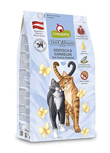 GranataPet DeliCatessen Seefisch & Garnelen Adult, Trockenfutter für Katzen, schmackhaftes Katzenfutter, Alleinfuttermittel ohne Getreide & ohne Zuckerzusätze, 1800 g
