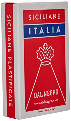 Dal Negro 10072 - Siziliane Italien regionale Spielkarten, Federmäppchen rot, 3 anni to 99 anni