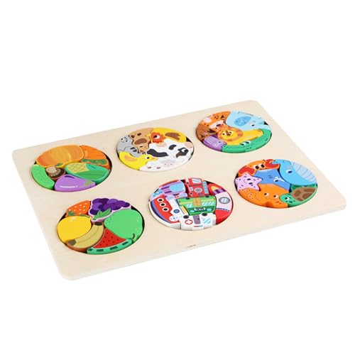 Holzrätsel für Kinder, Holzrätsel für Kinder | Transportblock -Rätsel | Farbenfrohe Vorschulerziehung Brain Teaser Boards, pädagogische Mindspiele für Mädchen