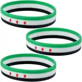 Lipfer 3 Stück Silikon-Armband Flagge Von Syrien, Gummi-armbänder, Sport-Armband, Armreif Für Damen Und Herren, Sport, Outdoor-aktivitäten