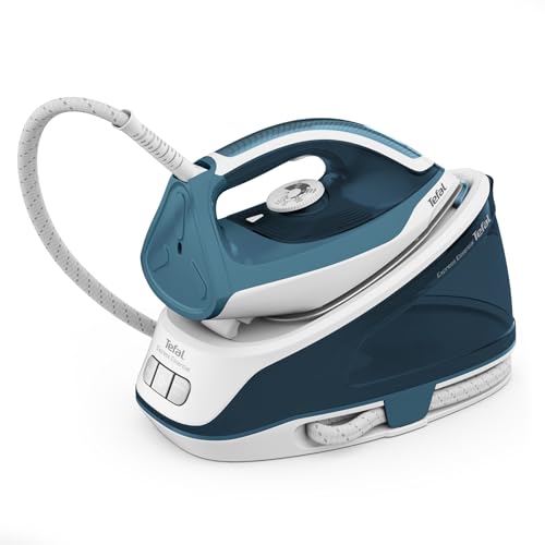 Tefal Express Essential Dampfbügelstation, 2200 W, 5,2 bar, Dampfstoß: 280 g/Min., Dauerdampfmenge: 120 g/Min., Calc Clear-Technologie, Xpress Glide Bügelsohle, Bügeleisen Dampfstation, SV6115