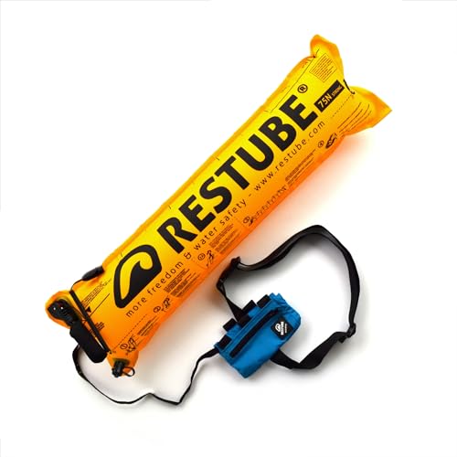 Restube Extreme – Aufblasbare Schwimmboje für Wildwasser & Raue Bedingungen – Ideal für Open Water Schwimmer, Surfer & Wassersport – Einhand-Auslösung mit Signalpfeife