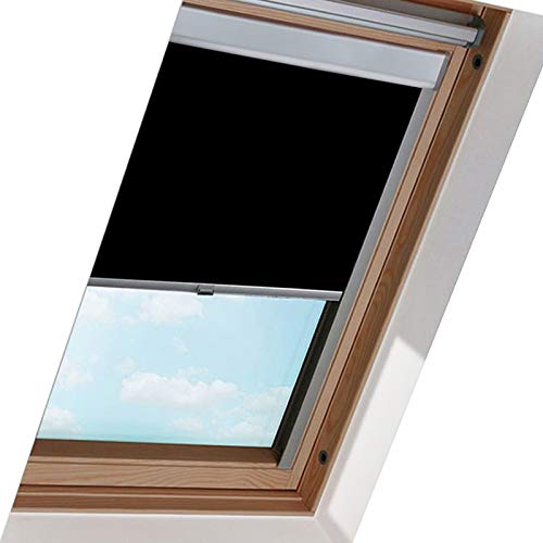 EINFEBEN Dachfenster Rollo Verdunkelungsrollo für Dachfenster / F06 Schwarz (49.3x94.0cm)/ Verdunkelung & Thermo Hitzeschutz