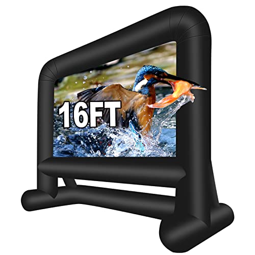 Ballsea Aufblasbare Beamer leinwand, heimkino projektor leinwand (16ft-Diagonale)