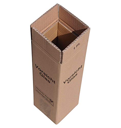 20x 1er Flaschen Versandkarton für Weinflaschen UPS DHL geprüft Weinversandkarton Wein Flaschen Versand Verpackung 20 komplette Kartons für Weinversand Flaschenversand
