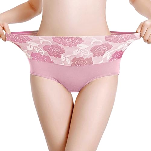 Getragene Damen Unterwäsche Slip große Größe, hohe Taille, elastisch, weich, atmungsaktiv Unterwäsche Damen Slip Nahtlos (RD2, XXXL)