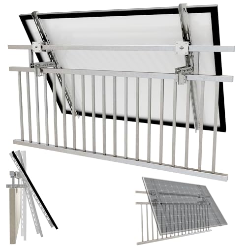 Halterung Balkonkraftwerk für das Geländer rund und eckig Halterungen Solarmodul Balkongeländer bis 6 cm x 6 cm Befestigung Photovoltaik am Handlauf Balkon Solar (0% MwSt. nach §12 Abs. 3 UStG.)