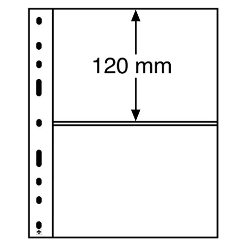Leuchtturm 309942 glasklare Kunststoffhüllen Optima - 2er Einteilung für Banknoten und Postkarten - 10er Pack