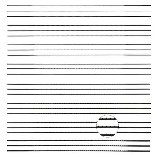 24 Stück Laubsägeblätter 130mm Dekupiersägeblätter1/2/3/4/5/6/7/8, Kohlenstoffstahl Dekupiersäge Sägeblätter Laubsäge Laubblatt, Scrubsägeblätter für Holz Kunststoff Metall Schneiden Sägen