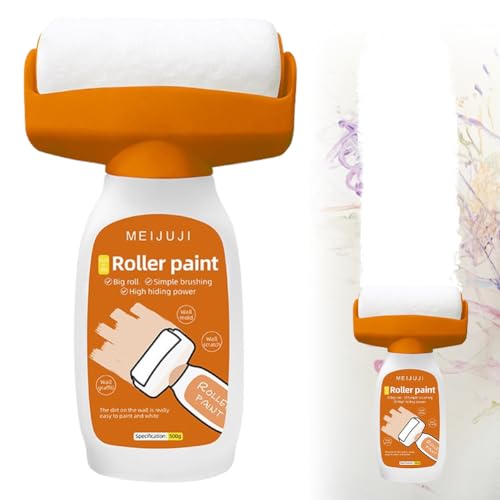 Wandreparatur-rollbürste mit Wandreparaturpaste, Wandfarbe Ausbessern Weiß, 500g Ausbesserungsfarbe Weiss Roller, Wand Reparatur Rollbürste, Für Graffiti Kratzer Flecken Risse Und Beschädigte Wände