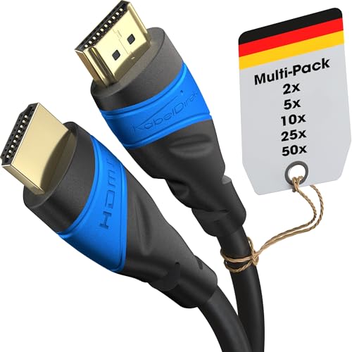 KabelDirekt – 8K & 4K HDMI Kabel – 2x 0,25m – Entwickelt in Deutschland – Für jedes HDMI-Kabel Setup (10K, 8K@60Hz & 4K@120Hz, High Speed HDMI 2.1 mit Ethernet, Blu-ray, PS5, Xbox Series, Switch)