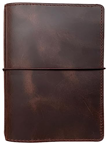 newestor Travelers Notizbuchhülle mit Innentaschen, Kartenfächern und Stifthalter, B6-Größe, Dunkelbraun