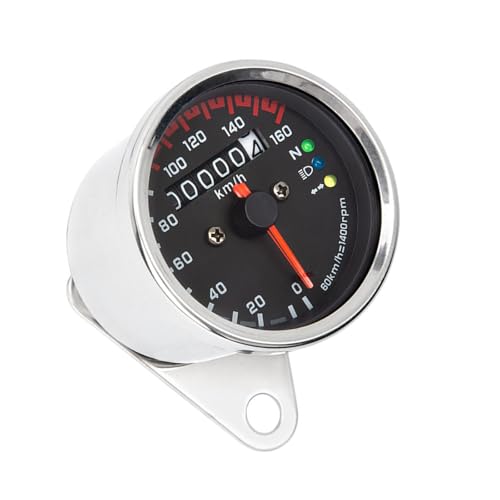 Fluxioxtna Retro Modern Motorcycle Tomometometer Mit LED Hintergrundbeleuchtung Drehzahlmesser Stahl Und Glasgeschwindigkeitsmesser Für Fahrräder