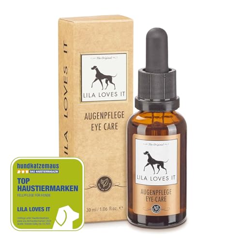 Augenpflege für Hunde – sanfte Reinigung, beruhigt und regeneriert, löst Verkrustungen und Schmutz, spendet Feuchtigkeit, mit Kühleffekt, AUGENPFLEGE von LILA LOVES IT, 30 ml