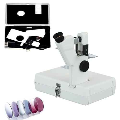 GJLRS Tragbares manuelles Objektivmessgerät, Fokusmessgerät, Objektivdurchmesser 20–80 mm, Objektivmessbereich: 0–± 15 D, Prismenachsenwinkel 0–360 °, für Optikgeschäfte und Optometrieräume