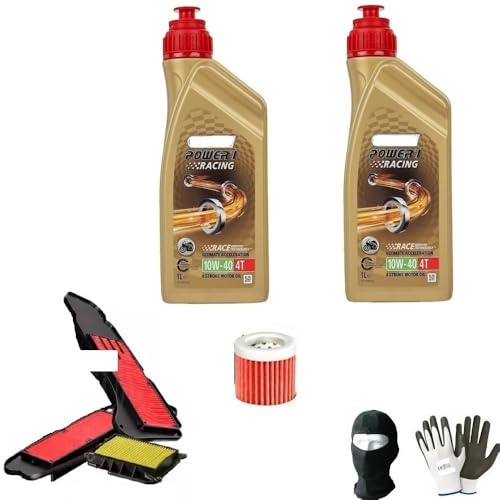 KOMPATIBEL MIT KYMCO 8 125 KOMPLETTE MOTORSERVICE-WARTUNG ÖLWECHSEL SCHMIERMITTEL C-(ASTROL) Power 1 Synthetisches Racing 10W40 4T SUPER BESCHLEUNIGUNGSÖL + LUFTFILTER