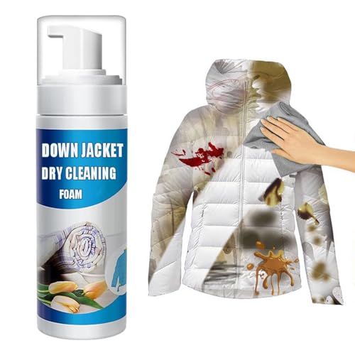 Toulifly Fleckenentferner Kleidung, Trockenreiniger, Trockenreiniger Kleidung, Trockenreinigung Kleidung, Trocken-Wäschespray für Daunenjacke, Daunendecke, Nylongewebe, Polyestergewebe, 200ml
