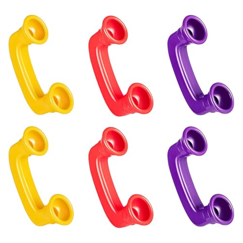 Namvo 6-teiliges Flüstertelefon, Lesehilfe-Aussprachespiel, Hörtrainingsspiel, Spiel zur Verbesserung der Sprachparaphrasierung, Hören der eigenen Stimme (Rot, Gelb, Lila)