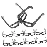 VICASKY 60st Mini-Brille Puppenbrillen Zum Basteln Sonnenbrille Zum Ankleiden Von Puppen Miniaturen Puppenzubehör Sonnenbrillen Kleine Schwarze Minibrille Puppe Sonnenbrille Plastik Black