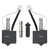 JUUPINE original 3D Printer Kobra S1 Extruder Hot End Kit (2 Print Heads Pre-installed) Cobra S1 Combo Print Head Kit includes 1 Hardened Steel 0.4mm Nozzle and a Replaceable Titanium Throat