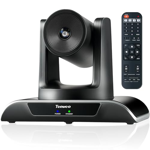 Tenveo PTZ Kamera HDMI/USB3.0 Konferenzkamera 3X optischer Zoom Konferenzraumkamera 1080p 60fps 114° Weitwinkel für Konferenzräume zusammen mit Skype Zoom Equipment (VHD3UPro)