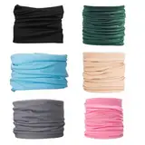 Generisch 6-teiliger Satz nahtloser multifunktioneller Schal, elastischer Multifunktionsmasken-Sportkopfschutz, Laufschal; mehrfarbig (grün, schwarz, blau, rosa, khaki, grau)