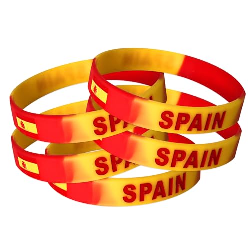 TARIFA UNITED Spanische flagge armband herren 5 silikonarmband Spanische deko armband damen fahne herren geschenke silikon Spanien deko Spanien flagge silikon armbänder Spain