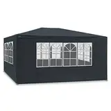 MaxxGarden Partyzelt - Festzelt - Bierzelt - 3x4m - 12m² Pavillon mit 4 aufrollbaren Seitenwänden - Wasserabweisend - UV-Schutz 50+ - Anthrazit