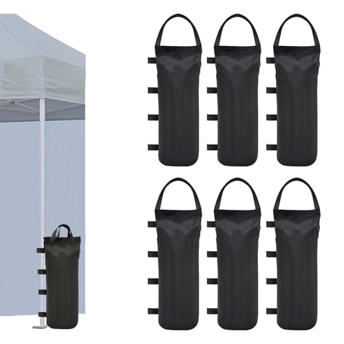 Gewichte für Pavillon: WANDGU 6 Stück Zelt-Sandsack 50x20cm, Gewichtssack, 800D Pavillon-Beingewichte, Oxford-Gewebe in Industriequalität, Sandsackgewichte für Pavillon, Gartenzelt