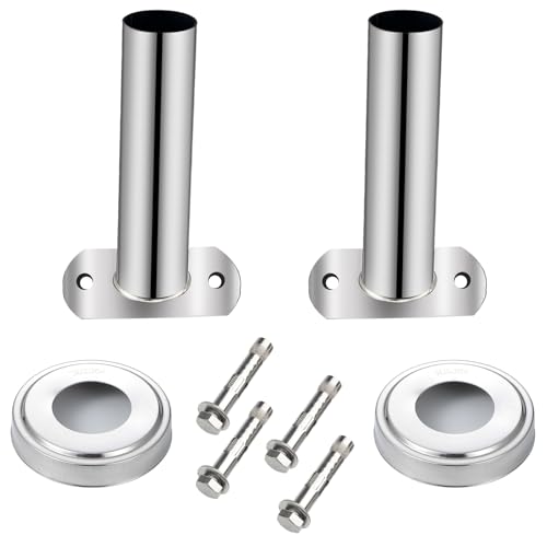 Fox·Bunny 2Pcs Edelstahl Poolleiter Halterung - Ø 40 mm - Hülse für Schwimmbadleiter,Montageset für Pool Leiter mit Flanschrohr