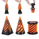 3D-Druck Spiral Cone Fidget Toy (3pcs), Mini Vortex Thread Illusion, Combination Rotating Pyramid Statue for Desktop Decoration, Skulptur Stress Relief Desktop Dekorationen Spielzeug