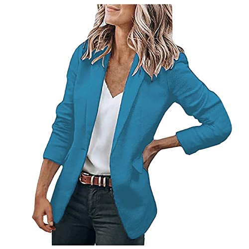 QHDDP Blazer Damen Lang Norway Jacke BüSe Jacke Huckepack KostüM Steppjacke Mit Kapuze Damen Jacke Mit Heizung Hybrid Jacke Damen 2 In 1 Jacke Damen Stradivarius Jacke Gilet（2-Blau,XL）