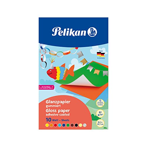 Pelikan 137935 - Glanzpapier gummiert, 10 Blatt