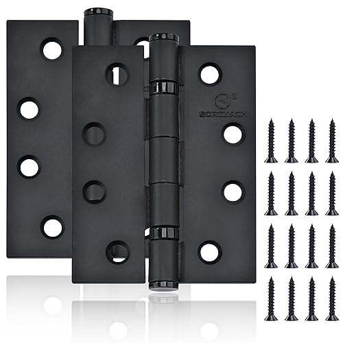 2 Stück Scharnier Schwarz, 100x76x3 mm Türscharniere für Holztüren Scharniere Klappbar für Innen- und Außentüren von Geschäftsgebäuden