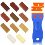 Hartwachs Reparaturset, 11 Farben Laminat Wachs Reparaturset mit 1 Schaber, Holz/Fliesen/Parkett/Laminat/Vinyl Reparaturset zum Auffüllen Reparieren von Kratzern und Löchern für Holz Möbel