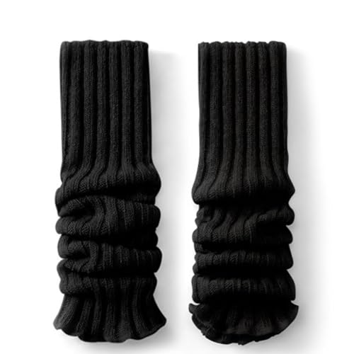 Beinwärmer Für Frauen, Herbst Und Winter Stulpen Damen, Schwarze Leg Warmers, Gestrickte Gehäkelte Knöchelwärmer, Hohe Fußlose Kniestrümpfe