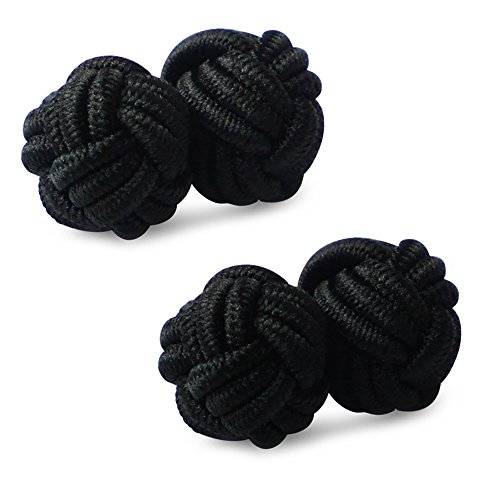 HONEY BEAR 1 Paar Herren/Damen Seide Stoff Knoten Seidenknoten Manschettenknöpfe für Hemd/Kleid,MEHRWEG